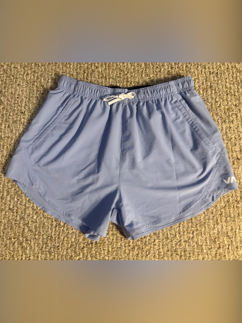 RVCA Powder Blue Women's Athletic Drawstring Shorts, Size S